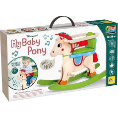 Lisciani - Montessori Bois - My Baby Pony - elektroninis kalbantis medinis supamasis arkliukas - 1-3 metų vaikams - lavina motorinius įgūdžius ir pusiausvyros pojūtį - stabilus ir saugus - su garsų melodijomis