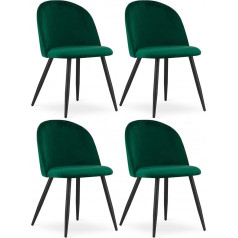 Nmk Home 4 valgomojo kėdės - aksominės virtuvės kėdės su vertikaliomis siūlėmis ir metalinėmis kojelėmis - elegantiškas dizainas šiuolaikiniam dekorui