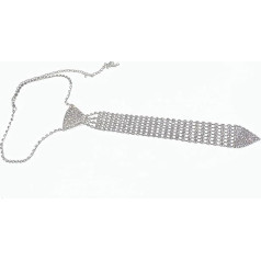 CHIZISX Frauen Modische Elegante Strasssteine Metall Krawatte Funkelndes Glitzer Kristall Langer Halskettenkettenschmuck Für Hochzeit