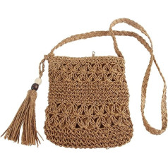 Taozoey šiaudų krepšys, krepšys krepšys, moterų vienas peties šiaudų krepšys, grynas rankų darbo voratinklis per petį krepšys, Raffia krepšiai moterys, paplūdimio krepšys, krepšys krepšys, mažas, Boho krepšys, barškutis, bohemiškas