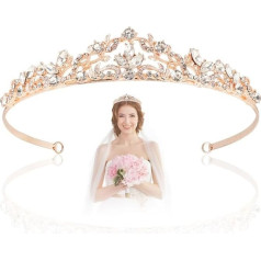 Karūna karalienė, Karalienė karūna, Karalienė karūna, nuotakos karūna, Karūna vestuvės, Tiara vestuvės, nuotakos tiara, Tiaras moterims, Karūna Kiadem, Apvalus Tiaras nuotakai, Rankų darbo nuotakos galvos apdangalas su akmenimis (rožinis auks