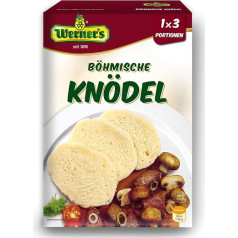 Werner´s Bohemian Dumplings 3 porcijos, 8 pakuotės dėžutėje, be konservantų ir dažiklių, be skonio stipriklių