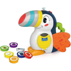 Clementoni Baby Giuliano il Tucano Activity Game, lavinamasis žaidimas, 1 metai, ankstyvoji vaikystė, snapas kaip šviestuvas, elektroninis kalbėjimas itališkai, žodžių mokymasis, 17956, tukanas Vaisiai ir spalvos