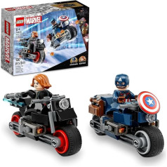 LEGO Marvel Black Widow ir Kapitono Amerikos motociklai 76260 konstruojamas žaislas 6-8 metų vaikams, Marvel žaidimų rinkinys pagal 