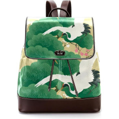 Vintage Japanese Crane Bird Personalised School Bags Book Bags for Teenagers, Multicoloured, 27x12.3x32cm, kuprinės kuprinės