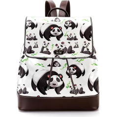 Asmeniniai mokykliniai krepšiai knygų krepšiai paaugliams, panda, žaisti su bambuko raštu, įvairiaspalviai, 27x12.3x32cm, kuprinės kuprinės