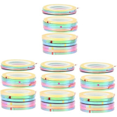 WRITWAA 4 Sätze Nail Art Metalldrahtstreifen Metallic Press On Nails Nagelband Sticker Nail Art Zubehör Nagelspitzen Nagelaufkleber Nagelaufkleber Maniküre Sticker DIY Nagelspitze Gold 18 Rollen * 4