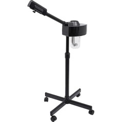 Veido garintuvas 2 in 1 ozono garintuvas su ištraukiamu strypu ir 360° antgaliu Veido pirties didinamoji lempa, skirta salonui Spa Juoda
