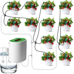 Automatinės laistymo sistemos įrenginiai, patobulinta 12 kambarinių augalų laistymo sistema, vazoninių augalų rinkiniai, LED ekranas ir USB maitinimo įrenginys, 