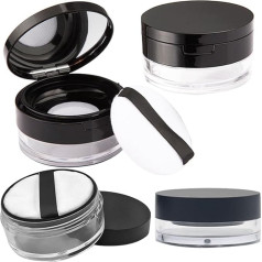 1 x 20 g ir 1 x 10 g, neperšviečiamas, lengvesnis ir lengviau valdomas Kunststoff-Puderbehälter, Schwamm-Puderquaste, elastingas tinklelis, DIY-Foundation-Make-up-Werkzeug (2 pasiūlymai)