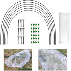 Polytunnel for Raised Bed, 90 vienetų augalų tunelio arkos, šiltnamio arka apvyniota 6 mm plastiku, 