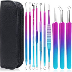 Spuogų adata 10 vienetų spuogų šalinimo įrankių rinkinys Pro Blackhead Remover veido spuogų adatos klipas Spuogų šalinimo įrankių rinkinys Pincetas Odos priežiūros įrankiai Spuogų adata (Kinija)