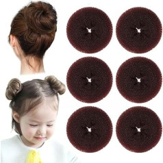 Haarknotenformer für kurzes und dünnes Haar, 6 Stück, Ring-Stil, Haarknotenformer, Zubehör für Frauen und Mädchen (klein, 5,5 cm)