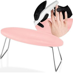 Nail Art Armrest, nagų atramos pagalvėlė, rankų atrama salonui, nagų menui, nešiojama manikiūro pagalvėlė rankoms (rožinė, vidutinė)