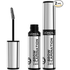 L'Oréal Paris Infaillible antakių laminavimo gelis antakiams, suteikiantis profesionalų laminavimo efektą ir ilgai išliekančią skaidrią spalvą (2 vnt.)