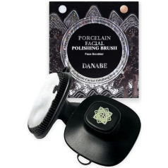 [K-Beauty] DANABE Porcelianinis veido poliravimo šepetėlis | Neslystantis silikoninis šveitiklis veidui ir kūnui | Korėjietiškas odos priežiūros veido valymo šepetėlis | Nešiojamasis veido šveitiklis (juodas)