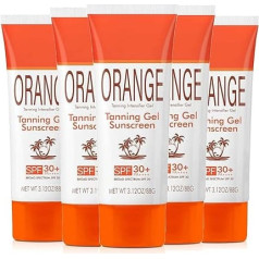 Apelsininis įdegio gelis nuo saulės SPF 30, apelsinų želė SPF 30 gelis ir tūbelė, drėkinamasis balzamas nuo saulės, be mineralinio aliejaus, atsparus vandeniui, kelioninis dydis, švelni apsauga nuo saulės visiems odos tipams (5)