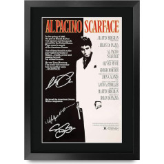 HWC Trading Scarface A3 įrėmintas pasirašytas spausdinti autografai nuotrauka spausdinti nuotraukų ekranas dovana Al Pacino Steven Bauer Michelle Pfeiffer kino gerbėjai