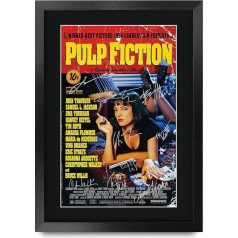 HWC Trading Pulp Fiction Die Cast Bruce Willis Samuel L Jackson Dovanos Spausdintas Plakatas Autografas Picture for Film Memorabilia Fans - A3 Framed