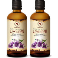 Levandų eterinis aliejus, 2x 100 ml, Bulgarija, 100 % grynas ir natūralus eterinis levandų aliejus geram miegui, grožiui, aromaterapijai, atsipalaidavimui, kambario kvapui, aromatinėms lempoms