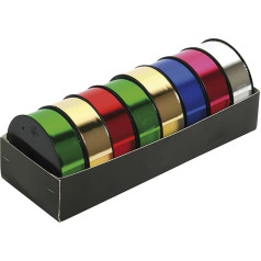 Clairefontaine 616100C 1 ritė dovanų juostelės, blizgi, 25 m x 10 mm, idealiai tinka jūsų dovanoms, pakuotė iš 1 asorti spalvos