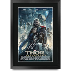 HWC Trading A3 FR Thor 2 The Dark World Chris Hemsworth and Cast Dovanos Spausdintas plakatas su autografu paveikslas kino gerbėjams - A3 įrėmintas