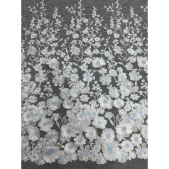 TGBYHU 1/2 jardų 130 cm 3D gėlių siuvinėtų nėrinių apdaila, afrikietiškų nėrinių karoliukų aplikacija, skirta DIY drabužiams, vestuvių suknelėms, namų dekorui