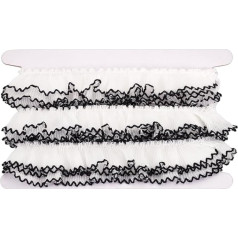 MAYJOYDIY 1 colio raukšlėtas klostuotas šifonas juodas suderintas apdaila poliesterio elastinga nėrinių juosta DIY galvos apdangalai apykaklės siuvimo suknelė vestuvių dekoracijos