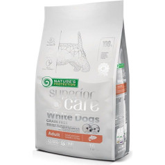 Nature's protection white dogs be grūdų lašiša suaugusiems mažų ir mini veislių šunims 10kg