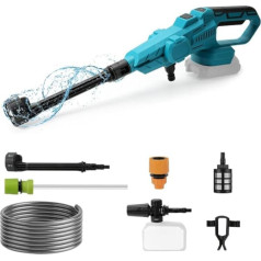 Makita Vulaop Battery Pressure Washer, 100 Bar for Makita 18 V Battery Portable Pressure Washer, Brushless Motor, 380 L/H (6.3 L/min), with 15000 mA Batteries, for Car, Home, Lawn, Garden, Fence (Without Battery)