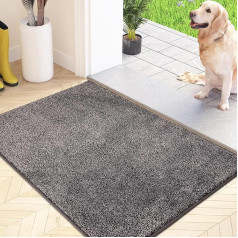 FCSDETAIL Dirt Trapper Mat, vidaus, 60 x 90 cm, neslidus, skalbiamas skalbimo mašinoje kilimėlis, įėjimo durų kilimėlis, sugeriantis vandenį, kilimėlis šunims, įėjimui, lauko durims ir prieškambariui