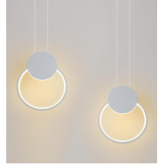 LIGKIN 2 LED šviestuvų pakuotė Apvalus 11 W pakabinamas šviestuvas, modernus pakabinamas šviestuvas, aliumininis kūrybiškas lubų šviestuvas virtuvei, valgomajam, svetainei, miegamajam, baltas