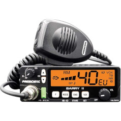 Radijo stotelė CB President BARRY II ASC AM / FM, garsinis signalas, NB, ANL, USB prievadas, VOX, 12V/24V