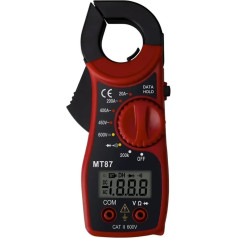 AIRUIXI Stromzange Skaitmeninis Zangenamperemeter Multimetras 1999 Zählt AC Amp Ampermetras Voltmetras NCV Ohm Profesionalus testeris Werkzeuge (raudona)