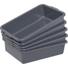 Mayish Küchenbuswannen aus Kunststoff, 8 L, Klein, Kommerzielle Busbox, Dunkelgrau, 5 pakuotės