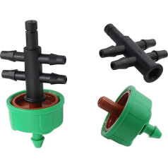 RLZQSGOT Gartenbewässerungstropfer, 300 Stück 2 l/4 l/8 l stabile Durchflusstropfer, 4-Wege-Schlauchverteileranschluss, 3/5 mm, Gartenbewässerungstropfer-Zubehör