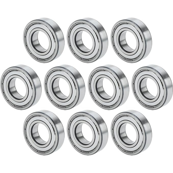 A ABSOPRO 6206ZZ Rillenkugellager P6 30x62x16mm Geschmierte Lager Doppel-Metall-Dichtung Kugellager Silberton Roller Rad für Autos, Fahrräder, Motorräder, Skateboards, 3D-Drucke - 10 Stück