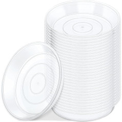 GREANER 30 Packungen transparente Pflanzen-Untersetzer, 12,7 cm Kunststoffschalen für Pflanzen, robuste Tropfschalen für Topfpflanzen, keine Löcher, Topfschalen für Innen- und Außenbereiche