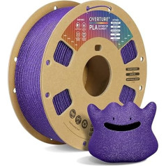 OVERTURE PLA gija 1,75 mm, 1 kg ritė, matmenų tikslumas +/- 0,03 mm, skirta 3D spausdintuvams (Sparkle Purple)