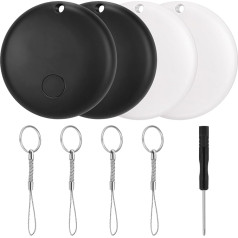 LOSHALL 2/4 Pack Smart Tags Item Finders Works with Apple Find My (iOS Only), Tracker Tag Item Locator for Key, Baggage, Backpack, Wallet, Pet (2 White + 2 Black)