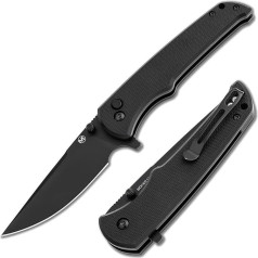 Magnum BÖKER Blackjay Flipper Knife - Juodas taktinis peilis viena ranka su užraktu - Kišeninis peilis su spaustuku - Sulankstomas peilis viena ranka su nykščio kaiščiu - Taktinis peilis dovanų dėžutėje
