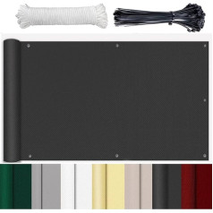GLIN balkono apvadas, be gręžimo, antracito spalvos balkono apvadas, balkono apdaila, apsauga nuo vėjo, balkono apdaila, balkono apdaila, balkonas, 85 x 800 cm