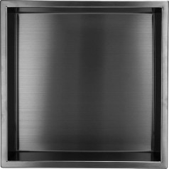 Enki , SN02 Nerūdijančio plieno dušo kabina, 300 x 300 mm, sieninė lentynėlė, juoda bronzos spalva, modernūs vonios kambario priedai, 1 metų garantija