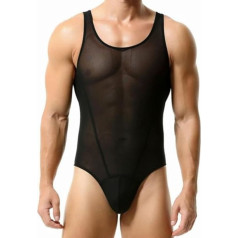 Wayonge Vyrų akių Bodysuit Sexy Cutout skaidrus vyrų kūno kostiumas vyrams Tank Tops įgula kaklo