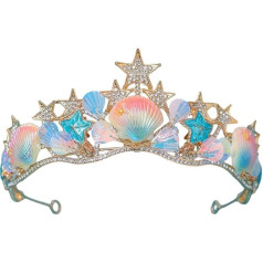 Meerjungfrau-Tiara, Muscheln, Krone, Seestern-Tiara, Haarschmuck, Meerjungfrau-kostüm, Stirnband, Ozean-Stil, Kronen-Tiara Für Frauen Und Mädchen
