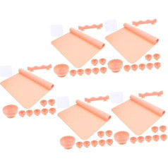 Lurrose 5 rinkiniai piešimo kilimėlis pagamintas iš silikono Tapybos kilimėliai DIY Vaikų trafaretai Amatas vaikams Menas Tapyba Kilimėlis Amatas vaikams Mažyliams Amatas Placemats Silica Gel Pink