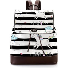 Dryžiai Vaivorykštinis vienaragis Personalizuoti mokykliniai krepšiai knygų krepšiai paaugliams, įvairiaspalviai, 27x12.3x32cm, kuprinės kuprinės