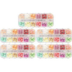 Respicefinem Gummi Obst 13×11×4 5 Boxen Nail Art Glitter 12 Arten Dekorative Maniküre Frucht Gummi Nagel Glitter Pailletten Für Diy