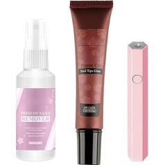 Gelkleber zum Aufdrücken von Nägeln, festes Nagelklebergel - Effizienter Kleber für feste Nagelspitzen - Langlebiger fester Gel-Klebstoff für falsche Spitzen, fortschrittliches Nagelentferner-Spray