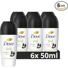 Dove Advanced Care Anti-Transpirant Deo Roll-On Invisible Dry gegen weiße Flecken schützt 48h vor Körpergeruch und Achselnässe 50 ml 6 Stück